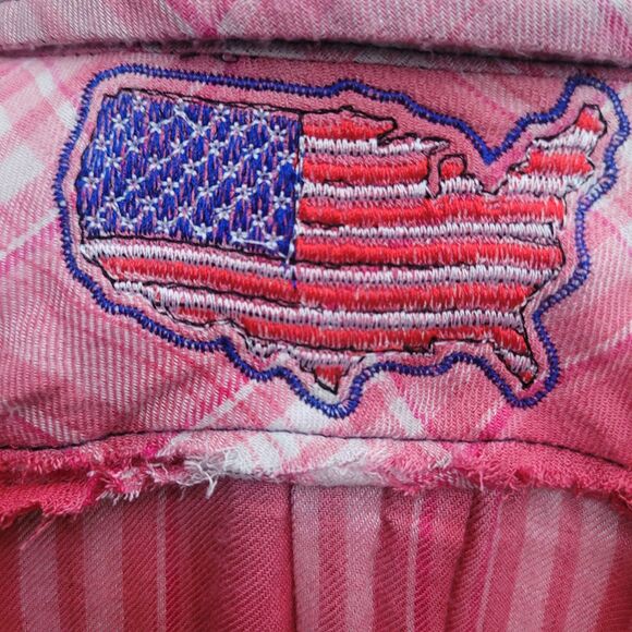 UPCYCLED Flannel with "USA" Embroidered Patch | Large - Picture 5 of 8